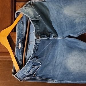 Old Navy Rockstar Super Skinny Stretch Raw Hem Midrise Blue Jeans